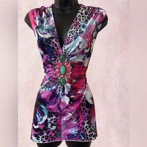 VINTAGE VENUS BUTTERFLY CUT BEADED BLOUSE